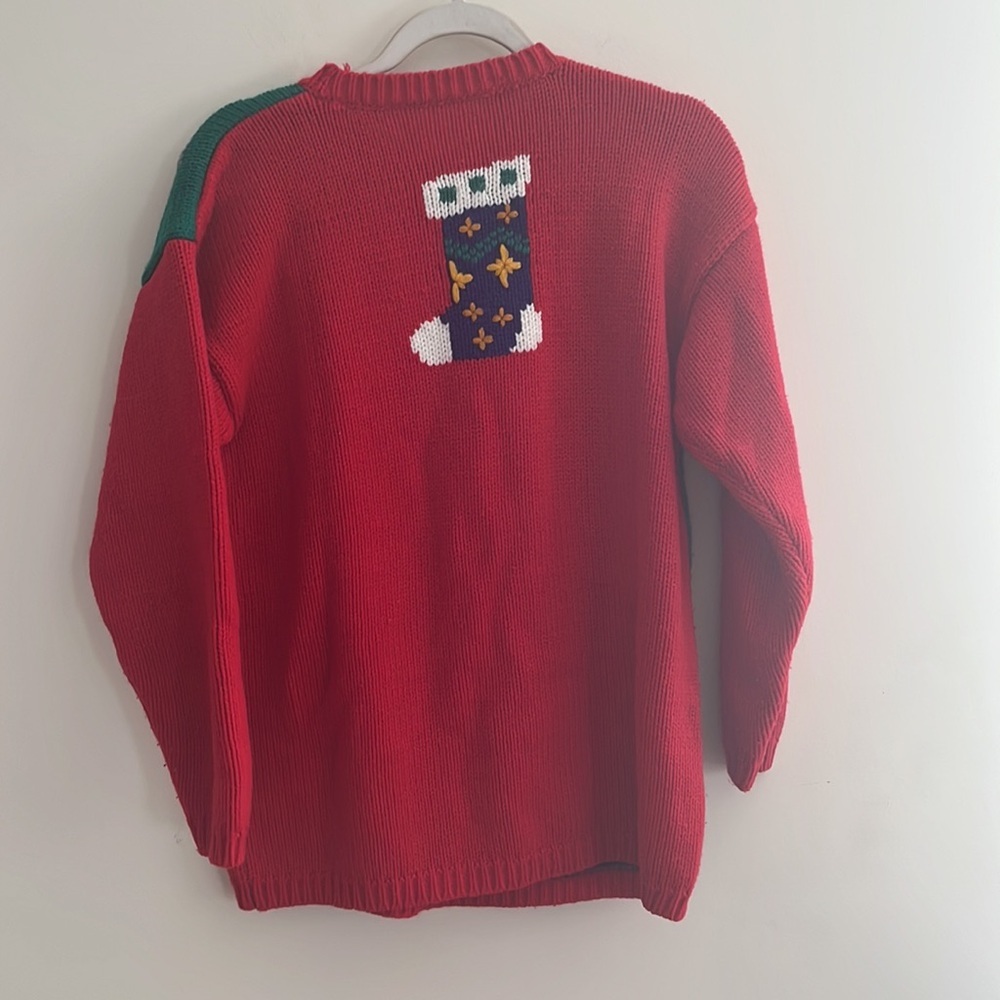 Vintage Karen Scott Knit Christmas Holiday Sweater Kitchy Granny Festive - Picture 5 of 7